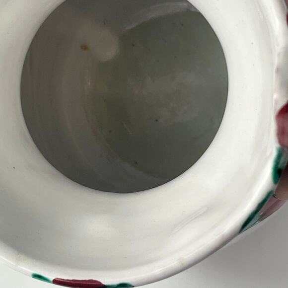 Kitty Cat Pitcher Vintage Hand Painted Italian Glazed Green Red 2105/2 Carafe - Picture 6 of 14